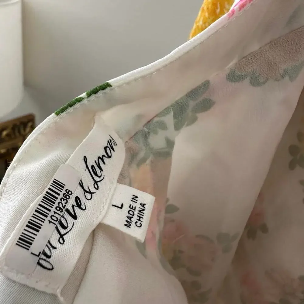 White and multi colored floral dress